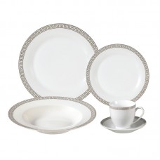 Lorren Home Trends Natalia Porcelain 24 Piece Dinnerware Set, Service for 4 LHT1416
